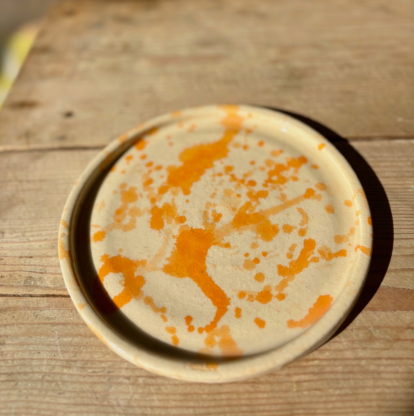 Orange Splatter Plate