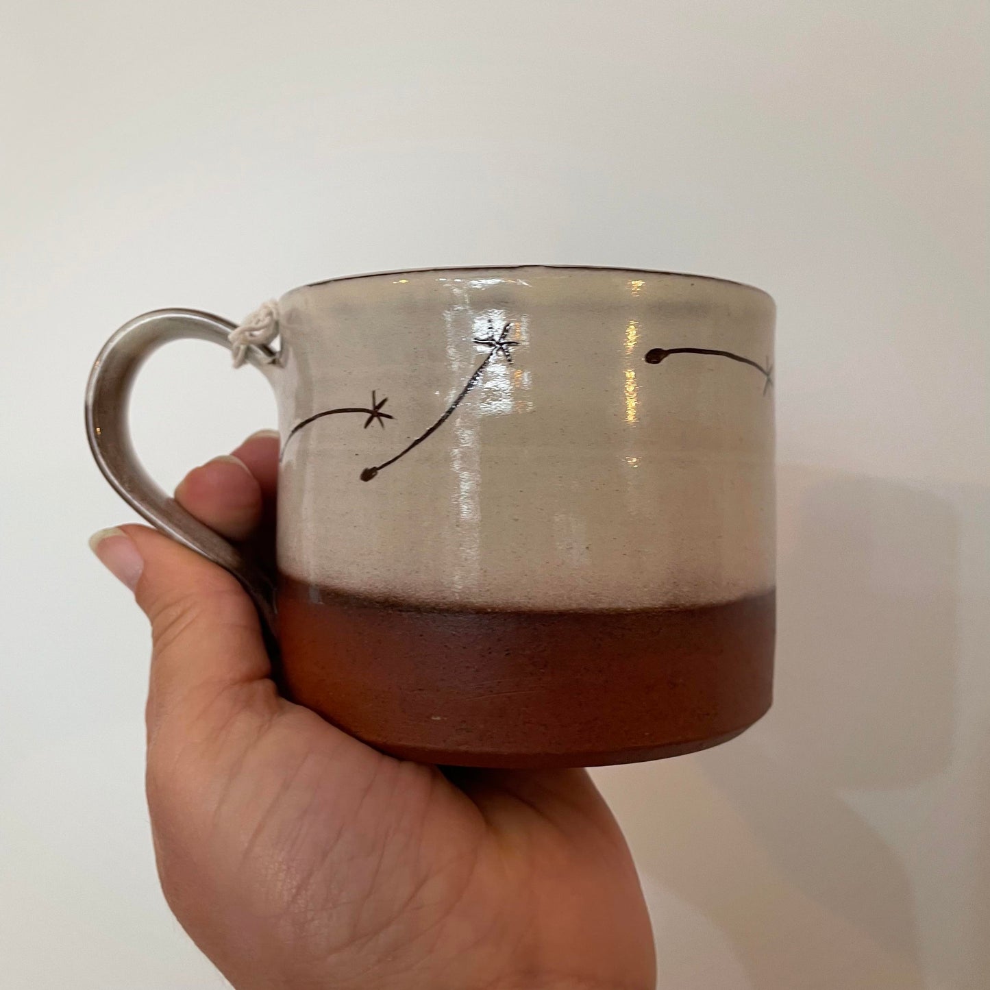 Large Red Scraffito Mug