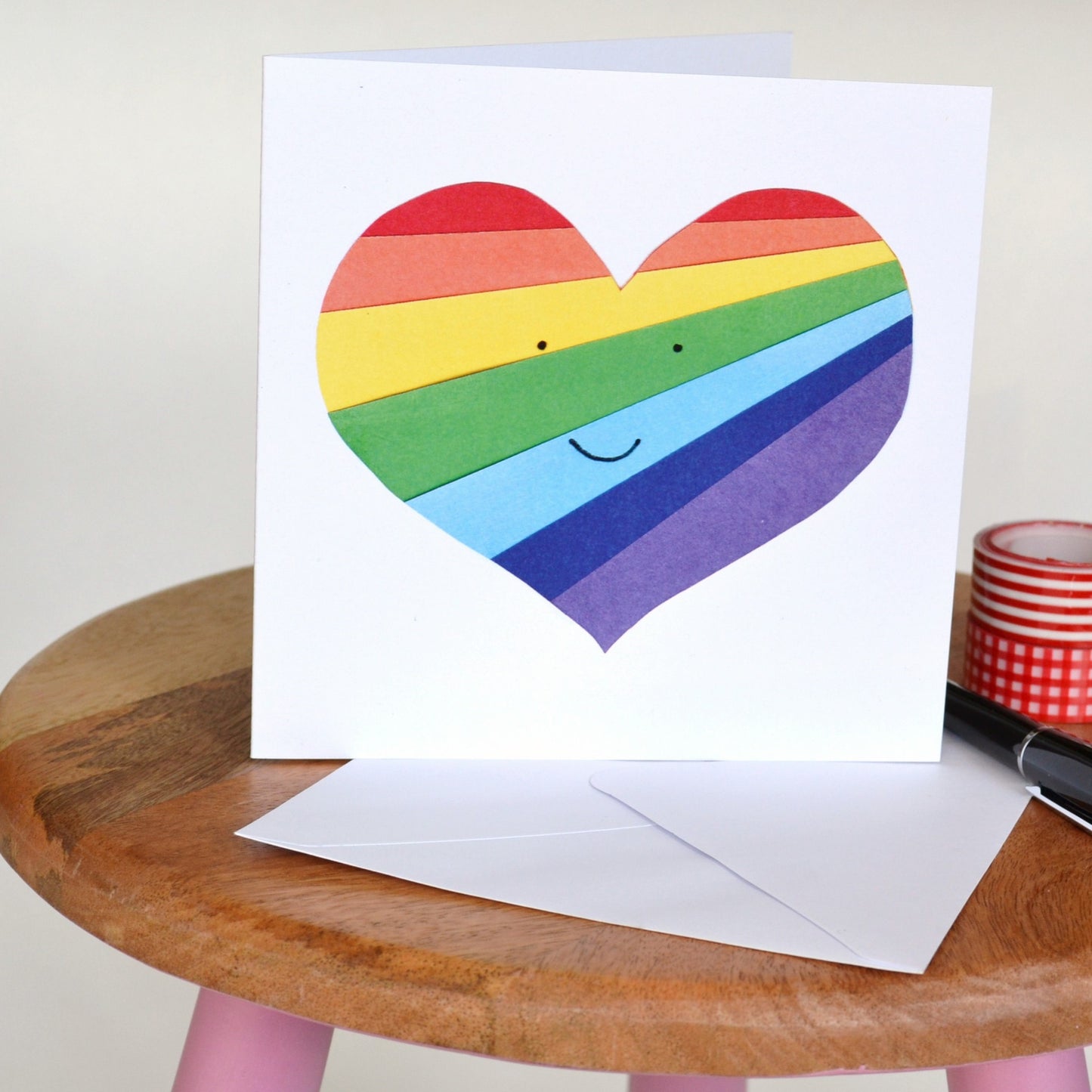 Rainbow Heart Card