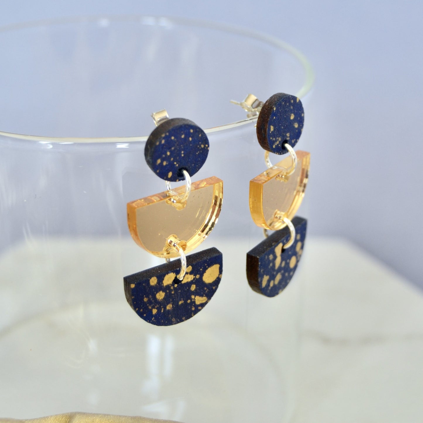 Celestial Mirror Statement Earrings