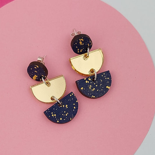 Celestial Mirror Statement Earrings