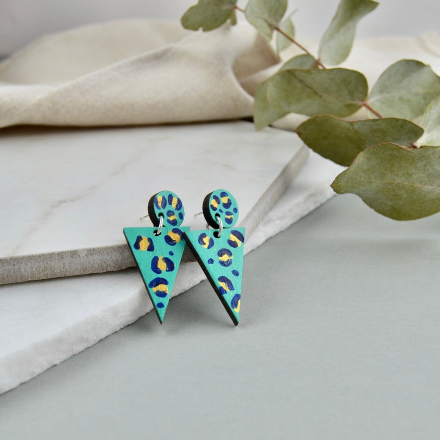 Aqua Leopard Earrings