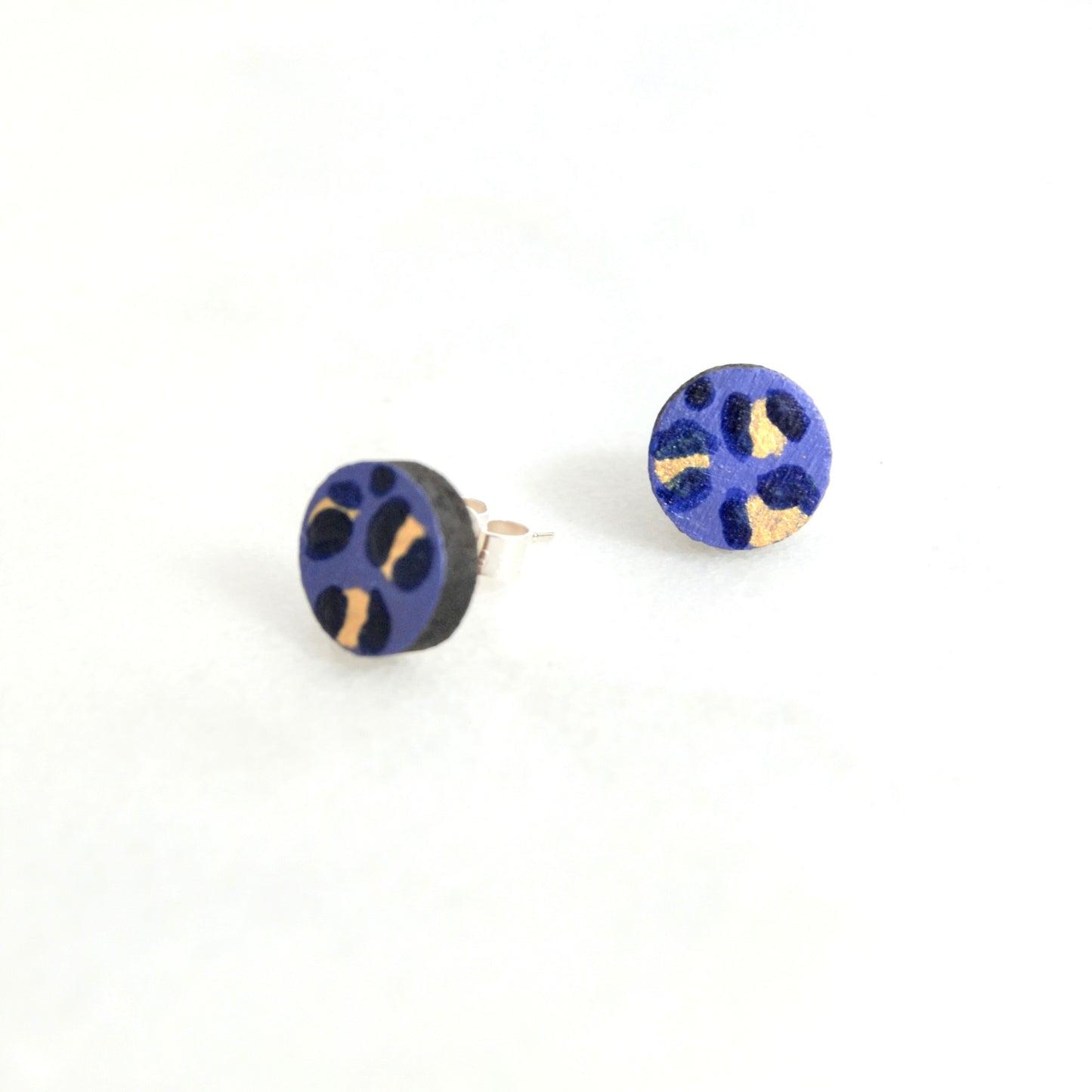 Leopard Small Circle Stud Earrings