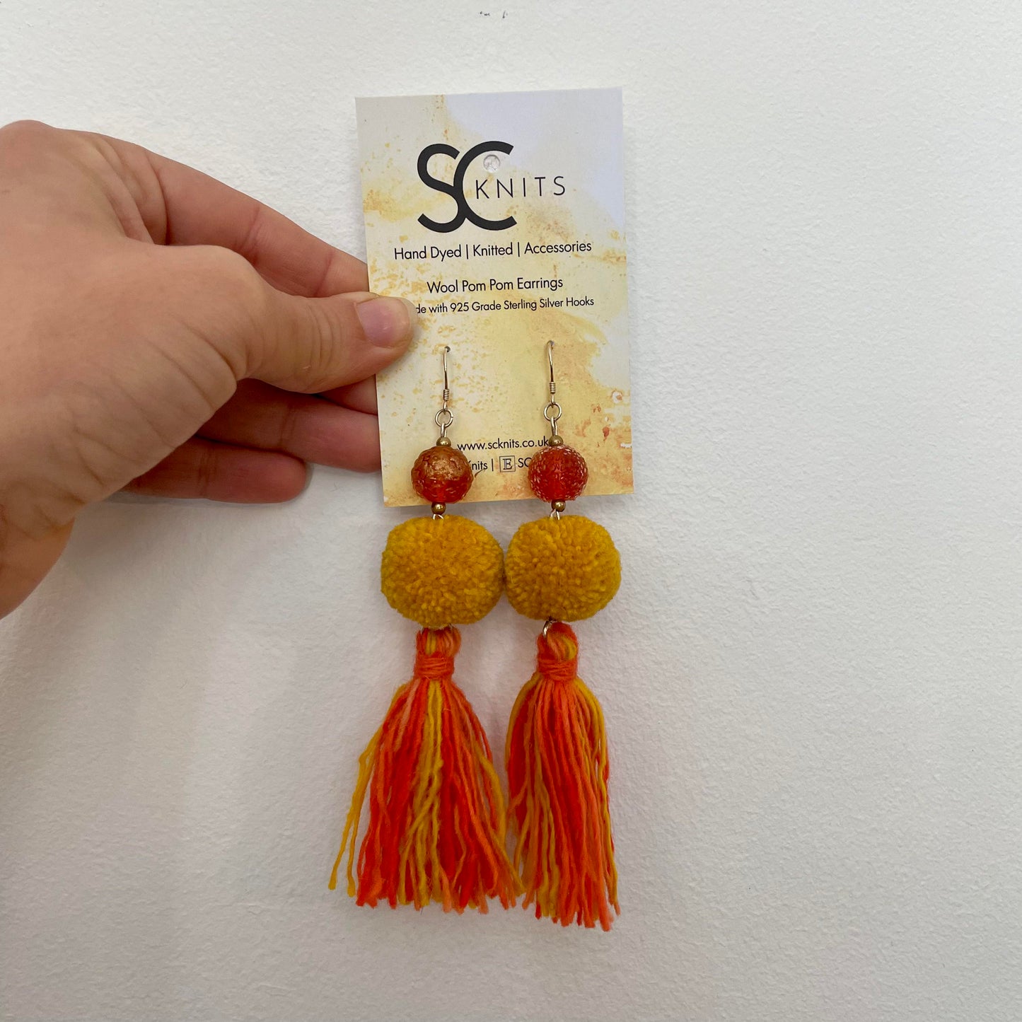 Pompom Tassel Bead Earrings