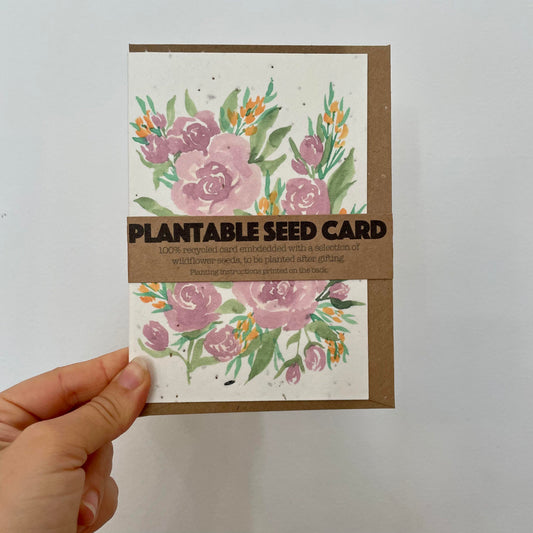 Watercolour Flower Seed Card
