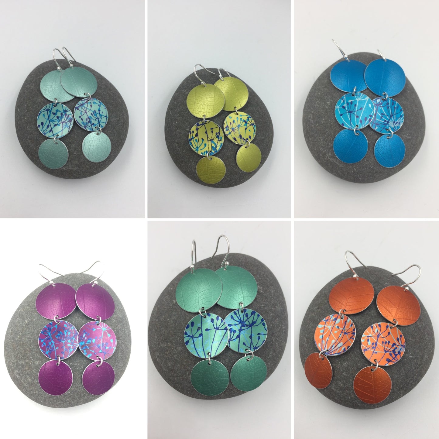 Three Cow Parsley Circle Earrings