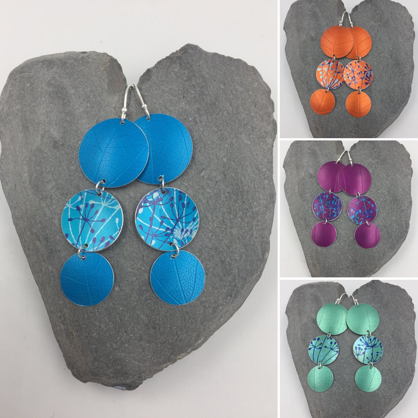 Three Cow Parsley Circle Earrings