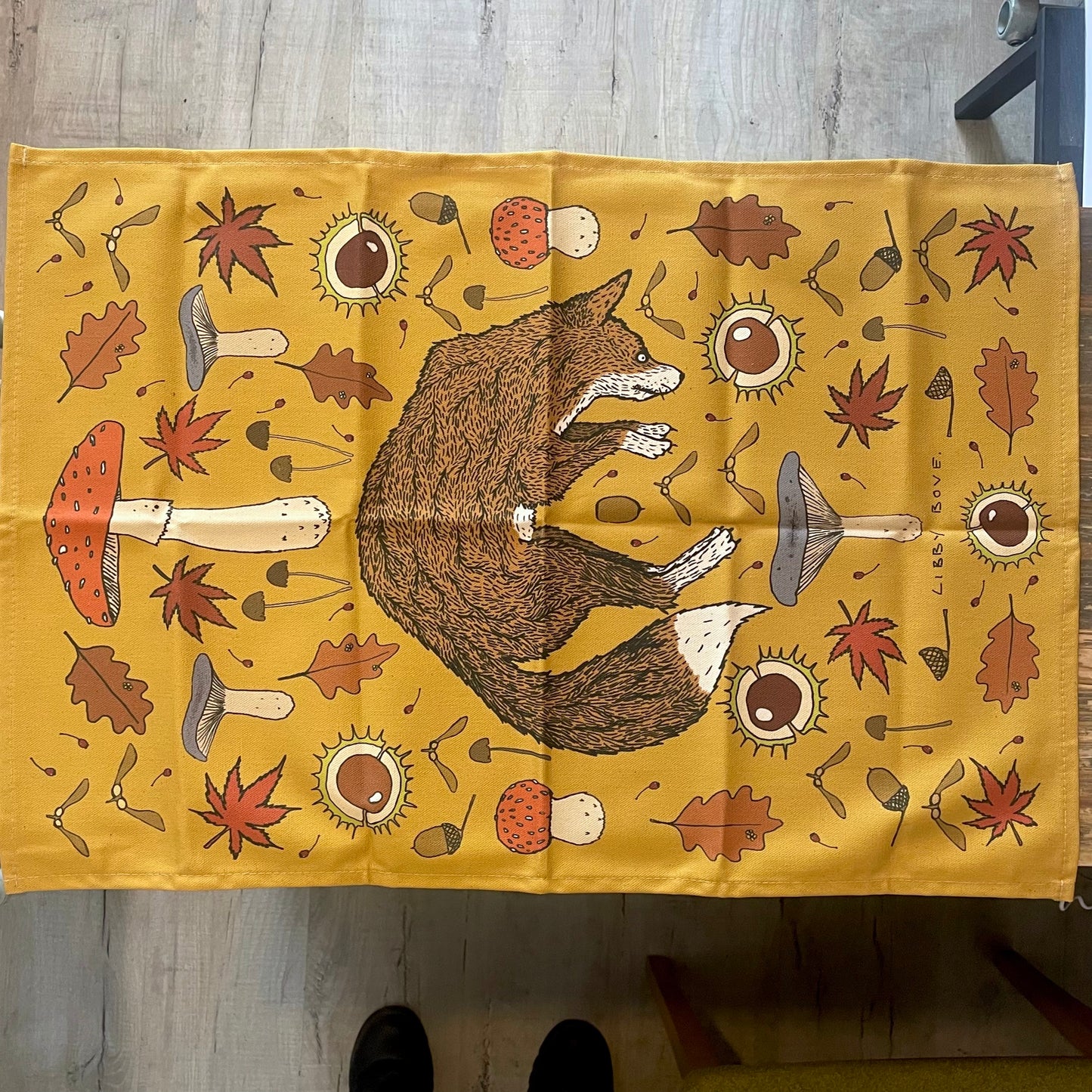 Autumn Fox Tea Towel