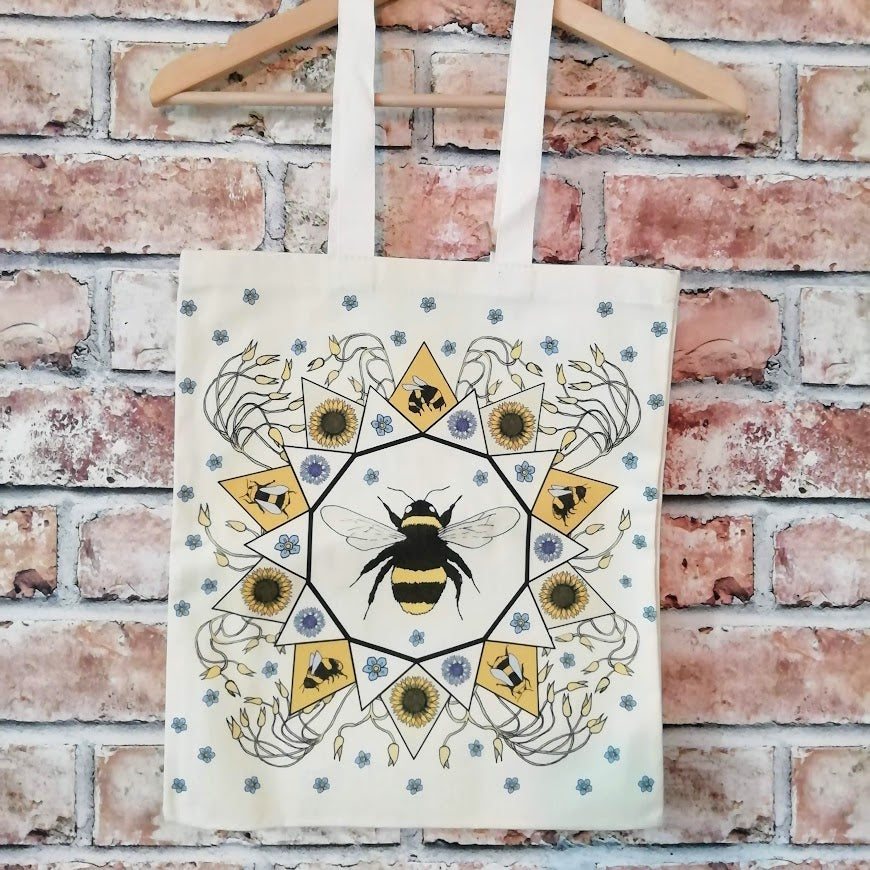Cream Bee Tote Bag