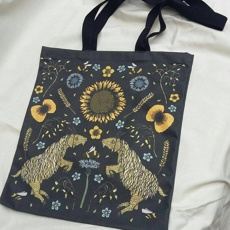 Black Goat Tote Bag