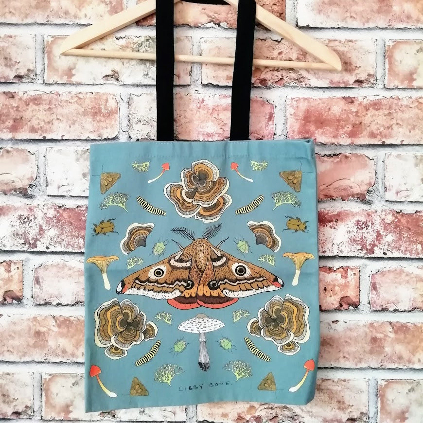 Blue Moth Tote
