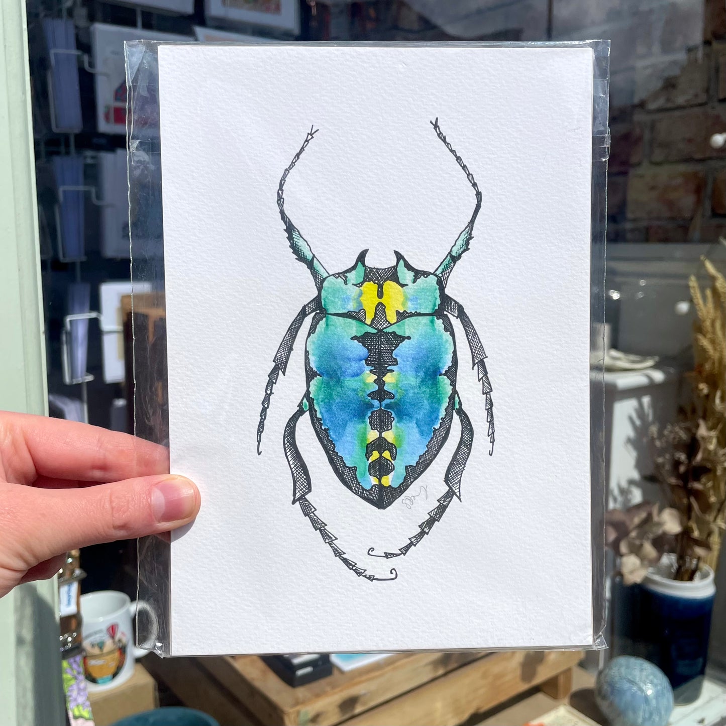 Blue Beetle Print A5