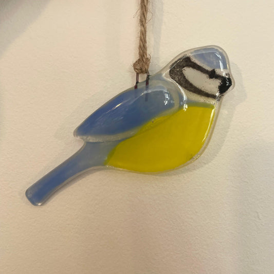 Fused Glass Hanging Bluetit