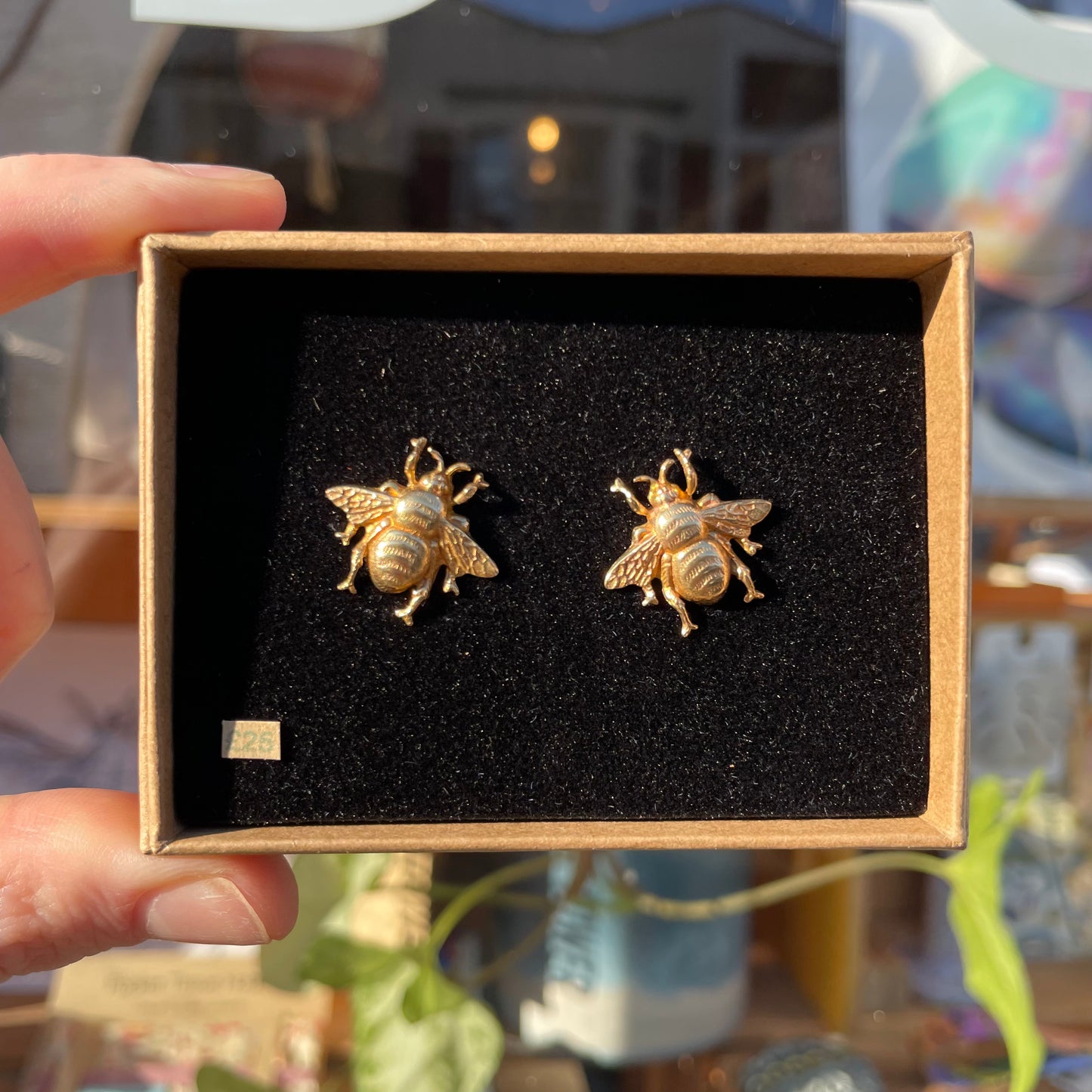 Brass Bee Studs