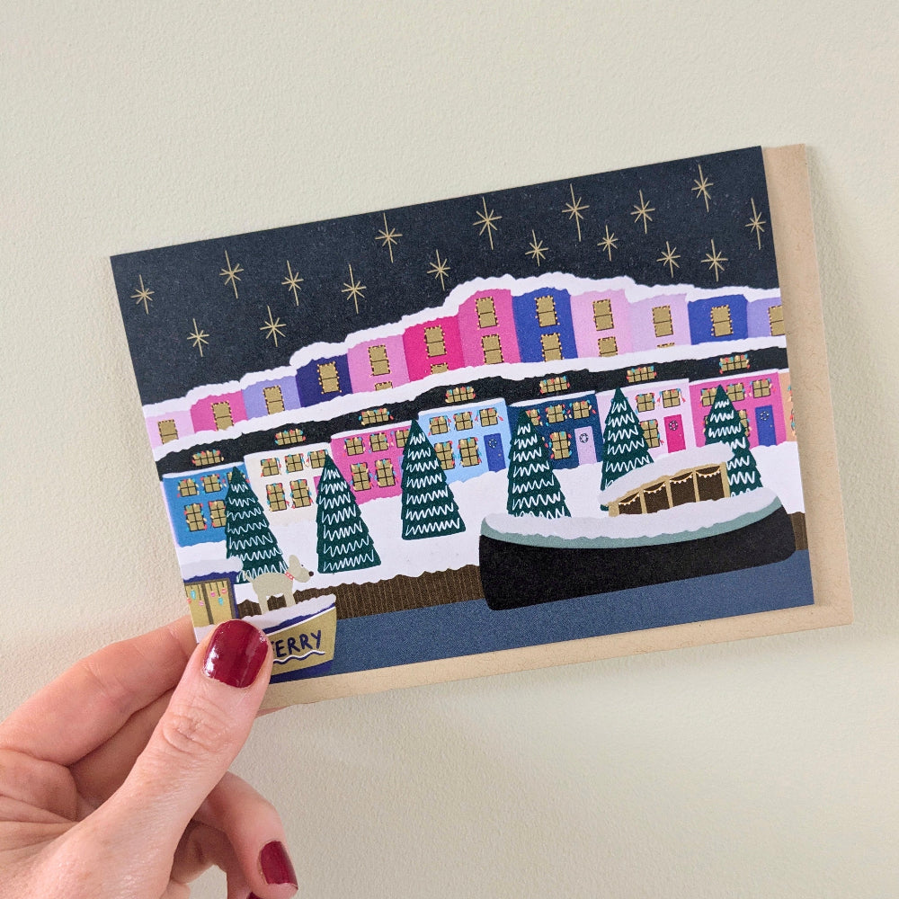 Christmas card pack of 5 - Bristol Harbour