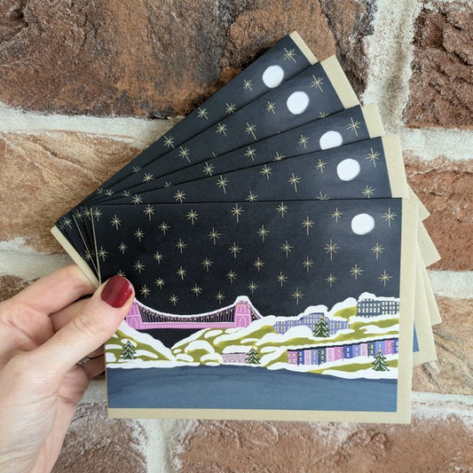 Christmas card pack of 5 - Bristol Suspension Bridge