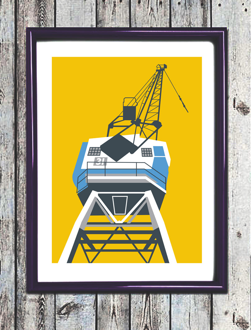 Yellow Bristol Crane Print