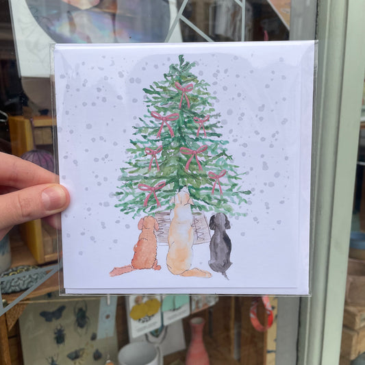 Dogs & Christmas Tree Card