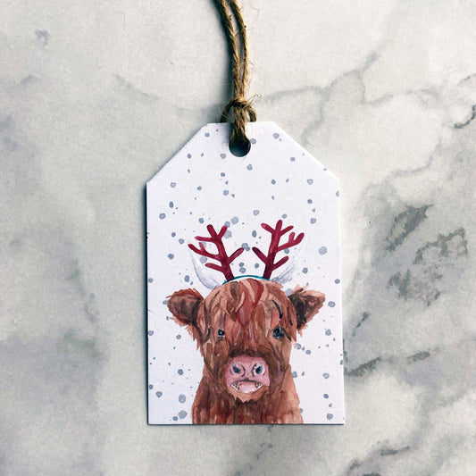 Highland Cow Christmas Gift Tags