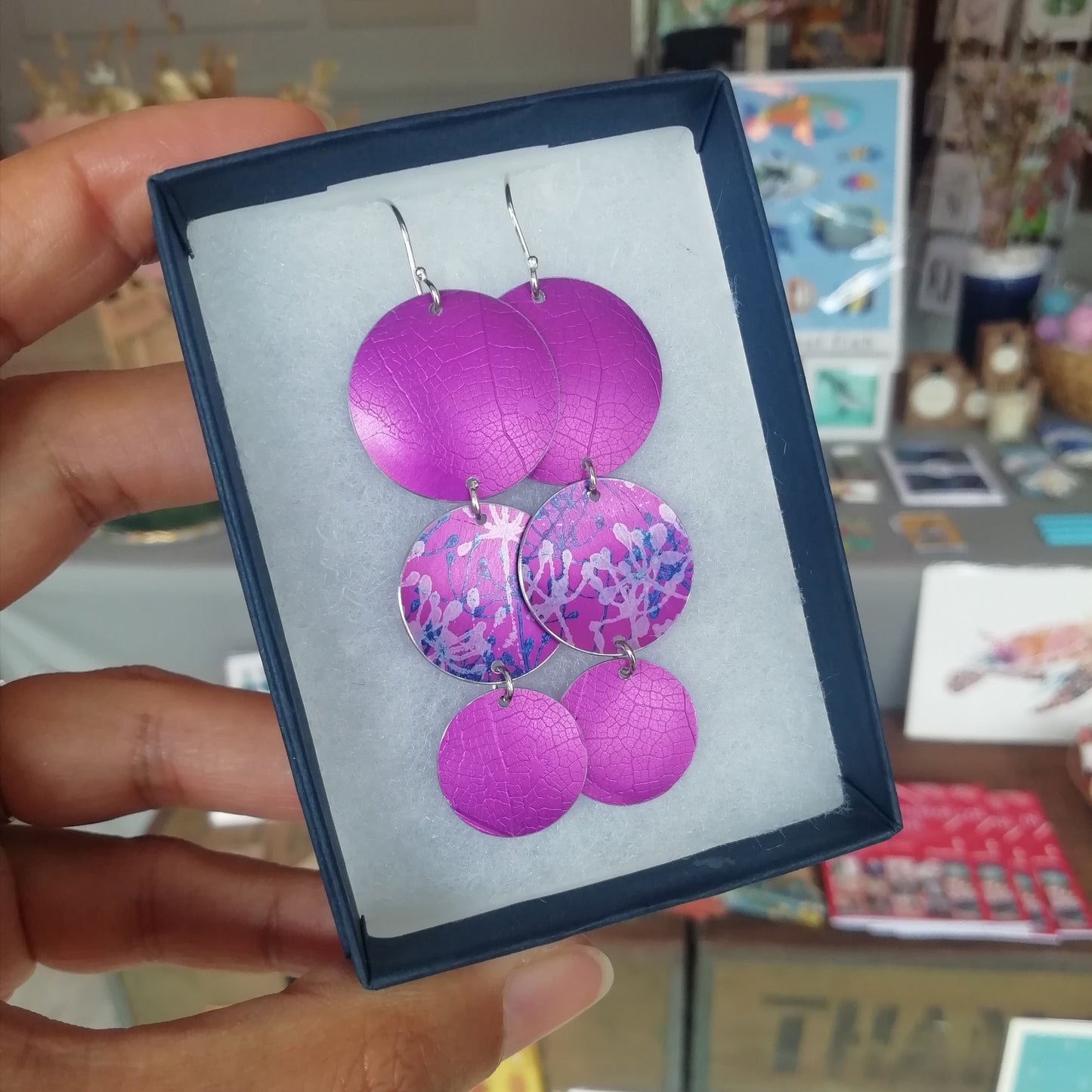 Three Cow Parsley Circle Earrings