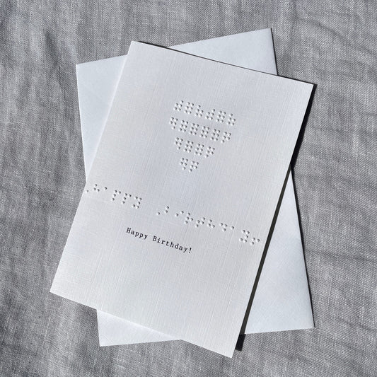 Birthday Heart Braille Card