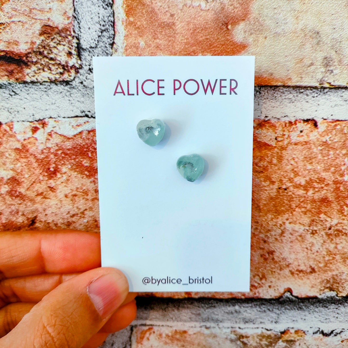 Heart Stud Resin Earrings