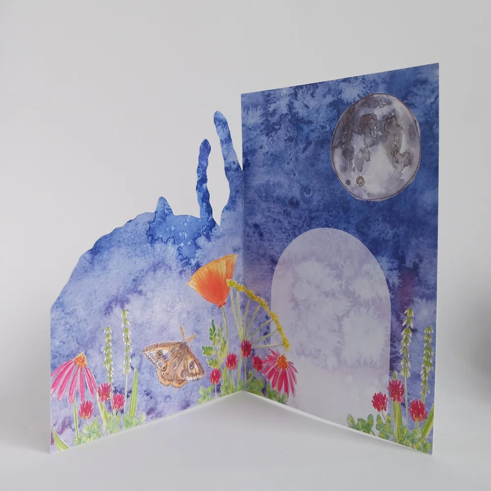 Moth & Moon Die-cut Card