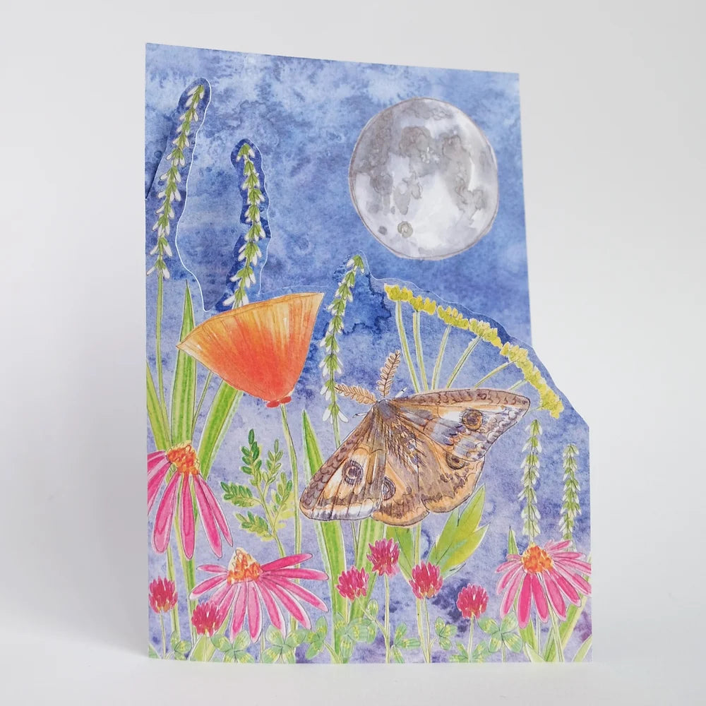 Moth & Moon Die-cut Card