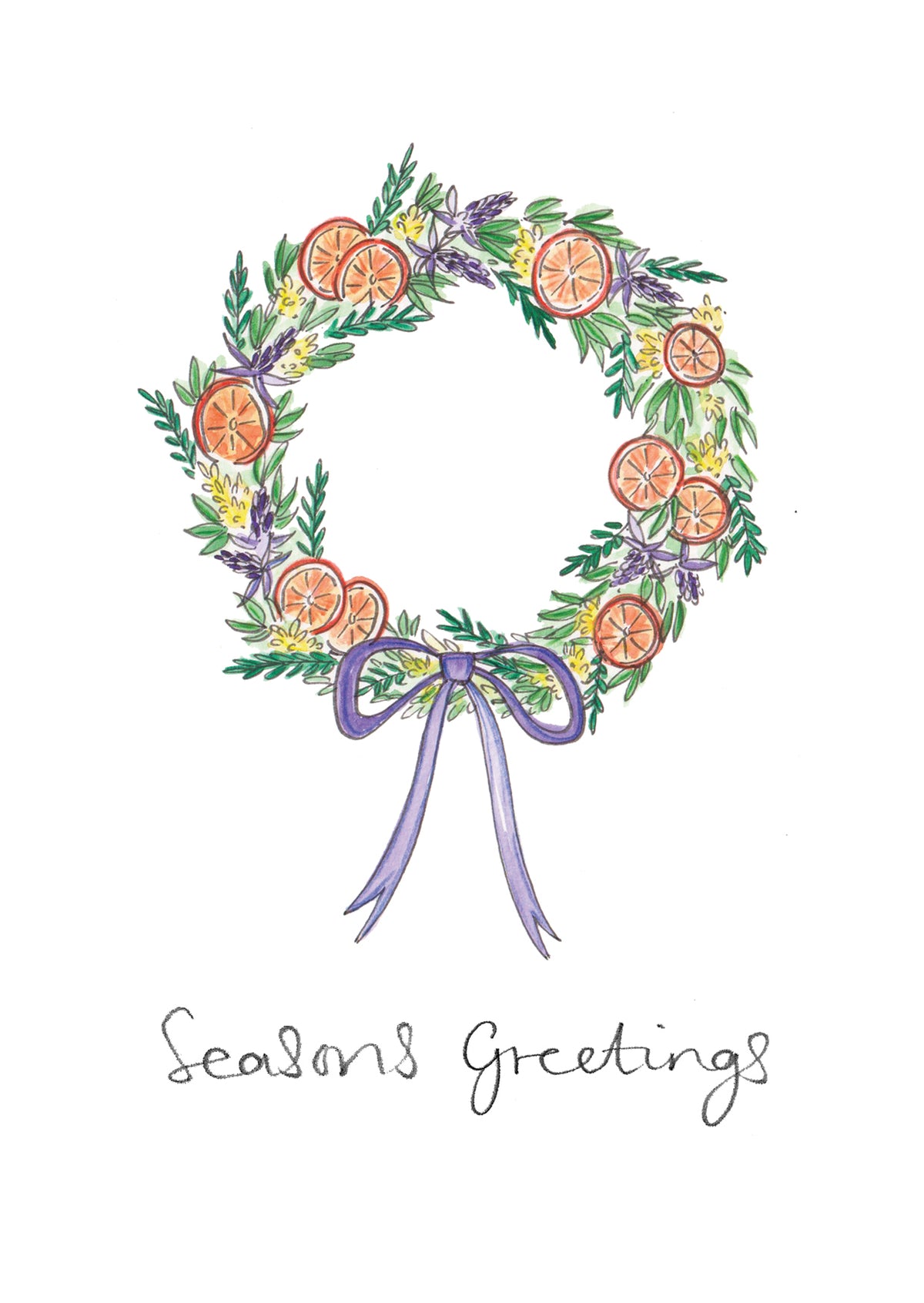 Orange Wreath Christmas Card