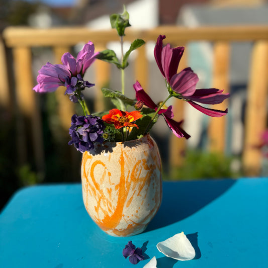 Orange Splatter Vase