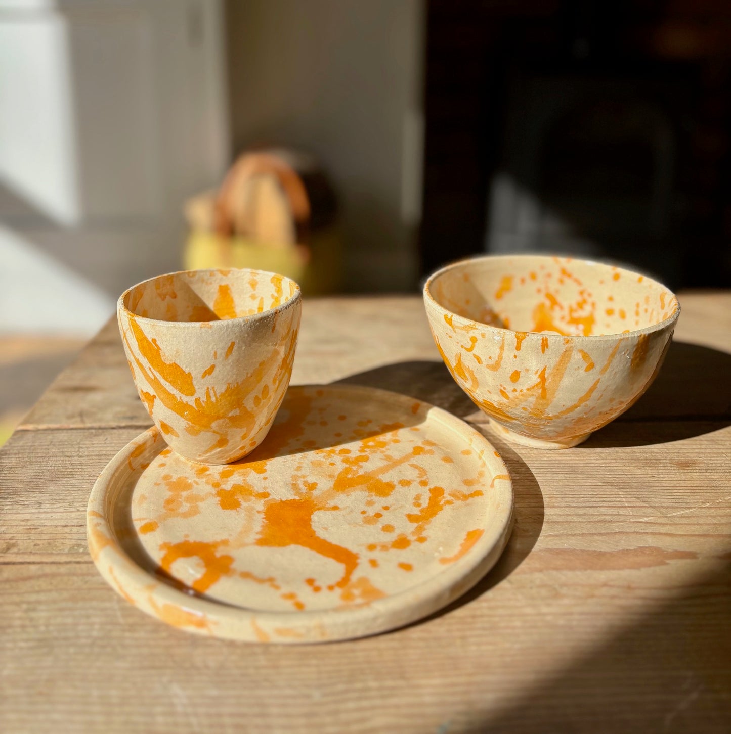 Orange Splatter Bowl