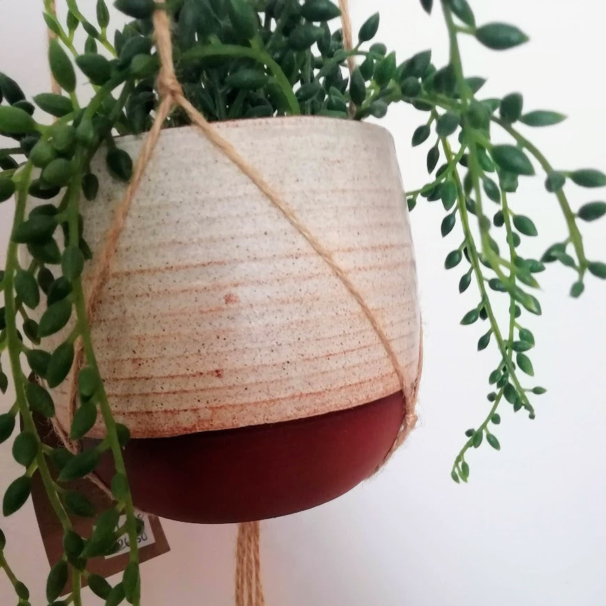 Medium Eggshell Hanging Planter