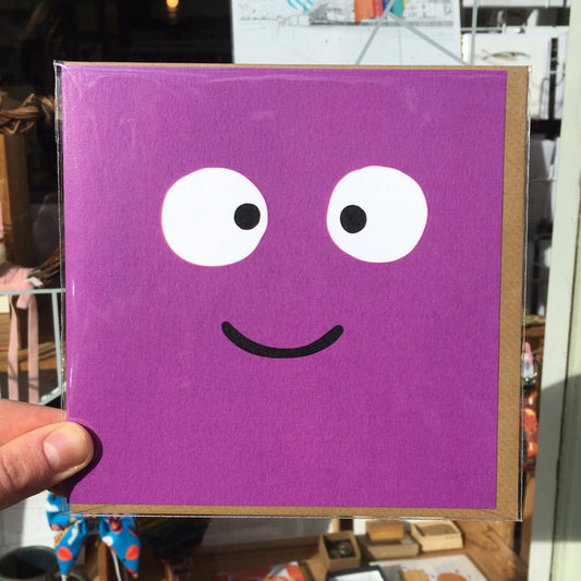 Purple Smiley Face Card
