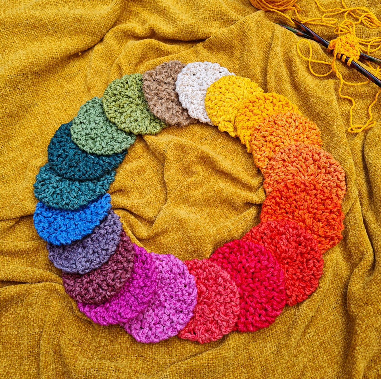 5 Reusable Face Scrubbies Multicoloured