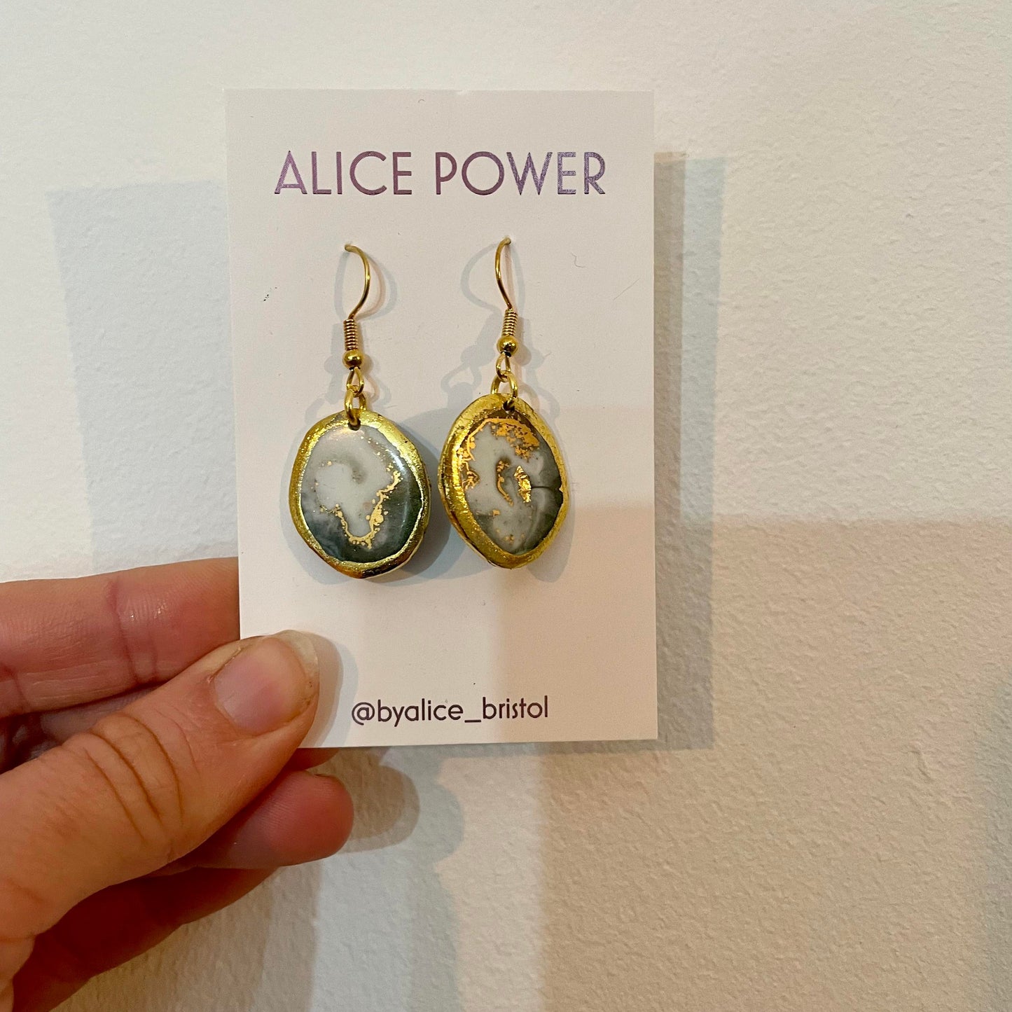 Single Resin Geode Earrings