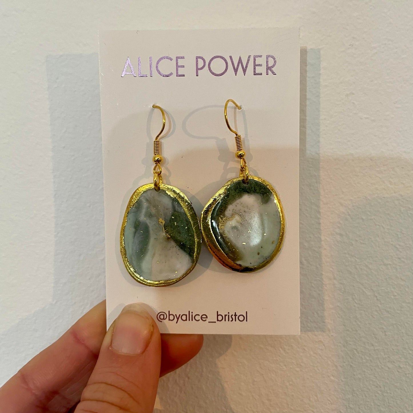 Single Resin Geode Earrings