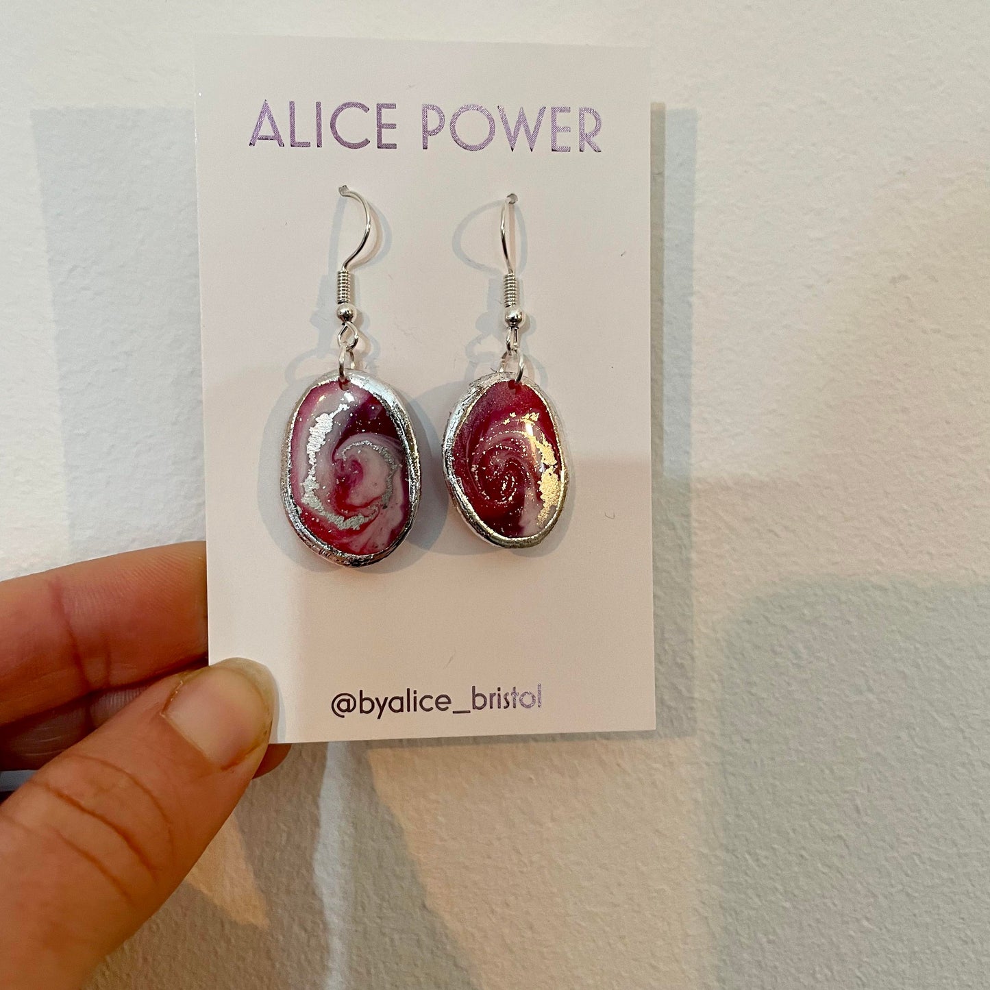 Single Resin Geode Earrings