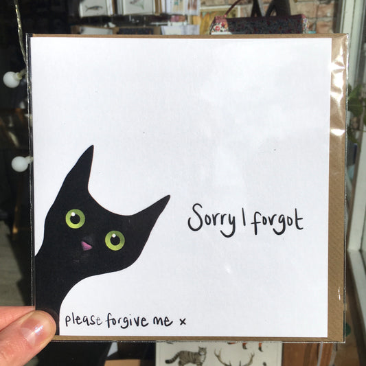 Sorry I Forgot Black Cat Card