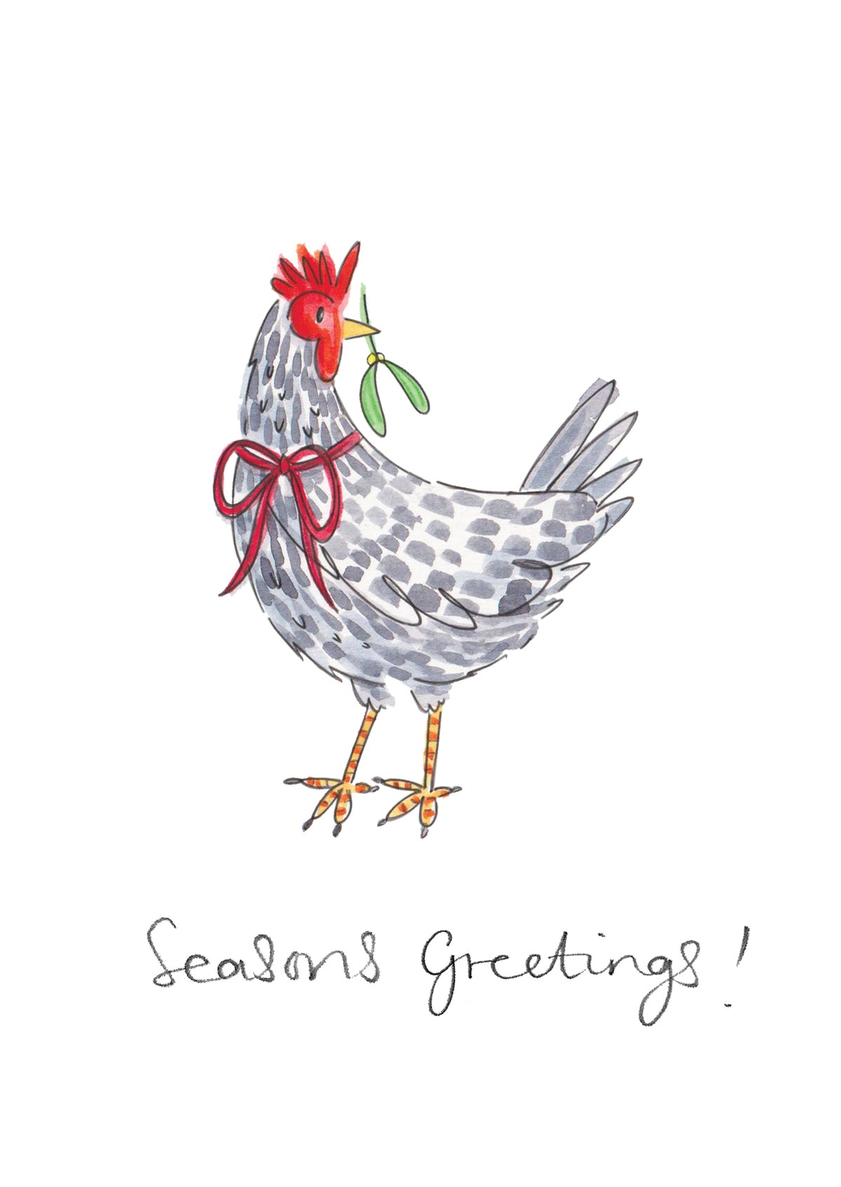 Speckled Hen Christmas Card