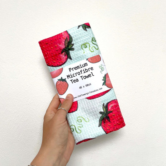 Strawberries Microfibre Tea Towel