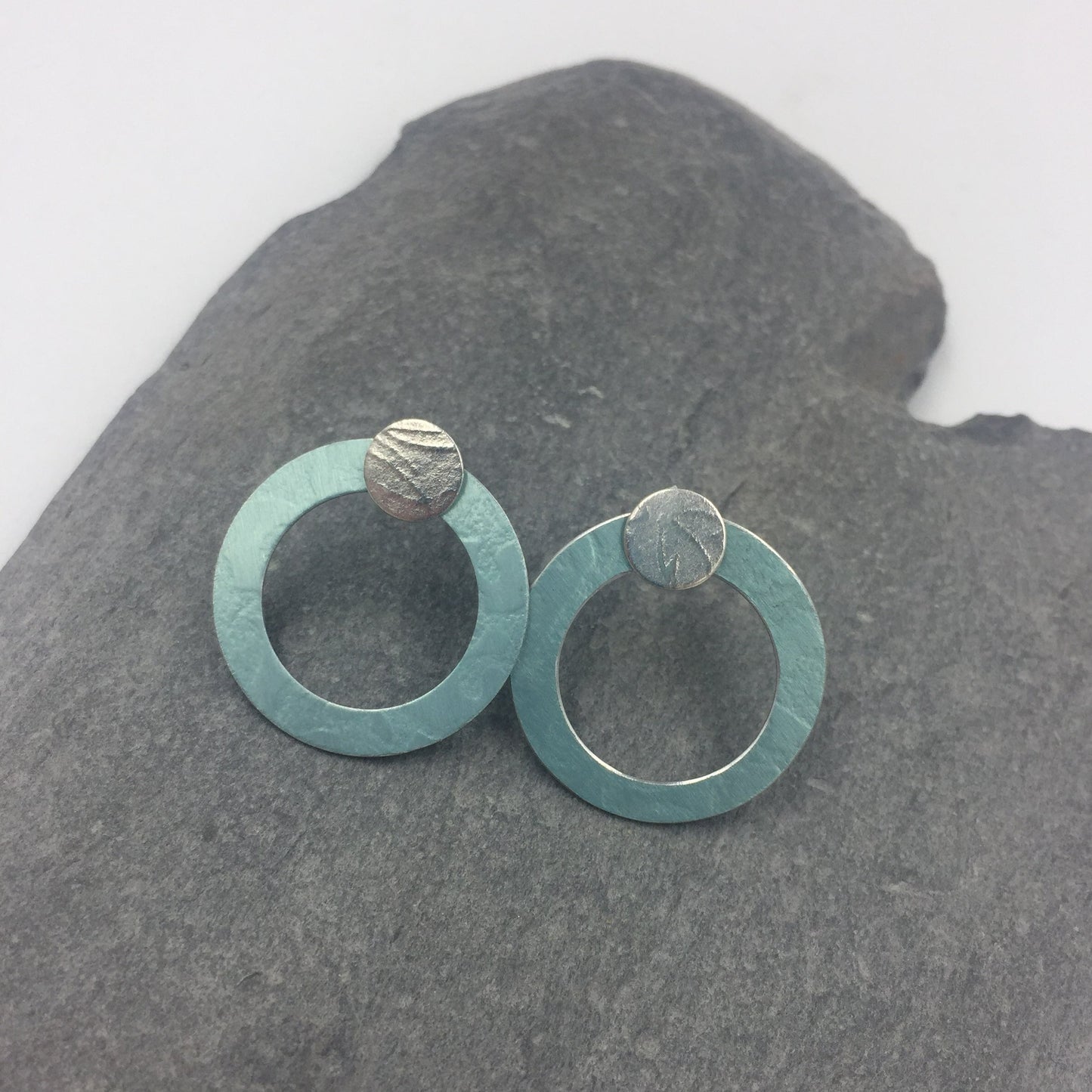 Textured Hoops Studs