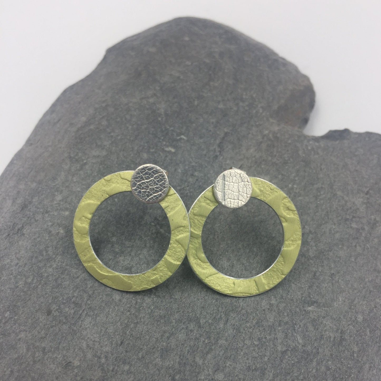Textured Hoops Studs