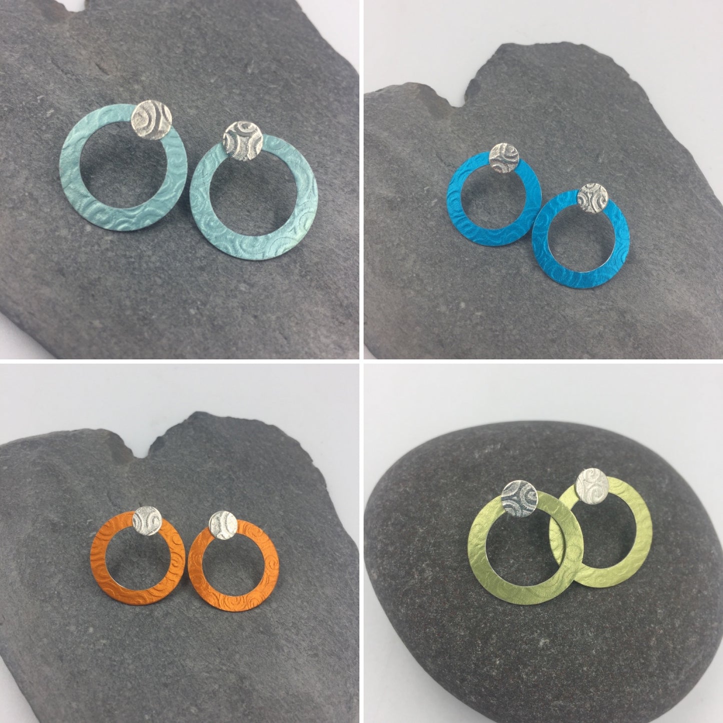 Textured Hoops Studs