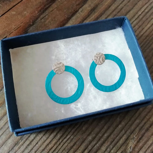 Textured Hoops Studs