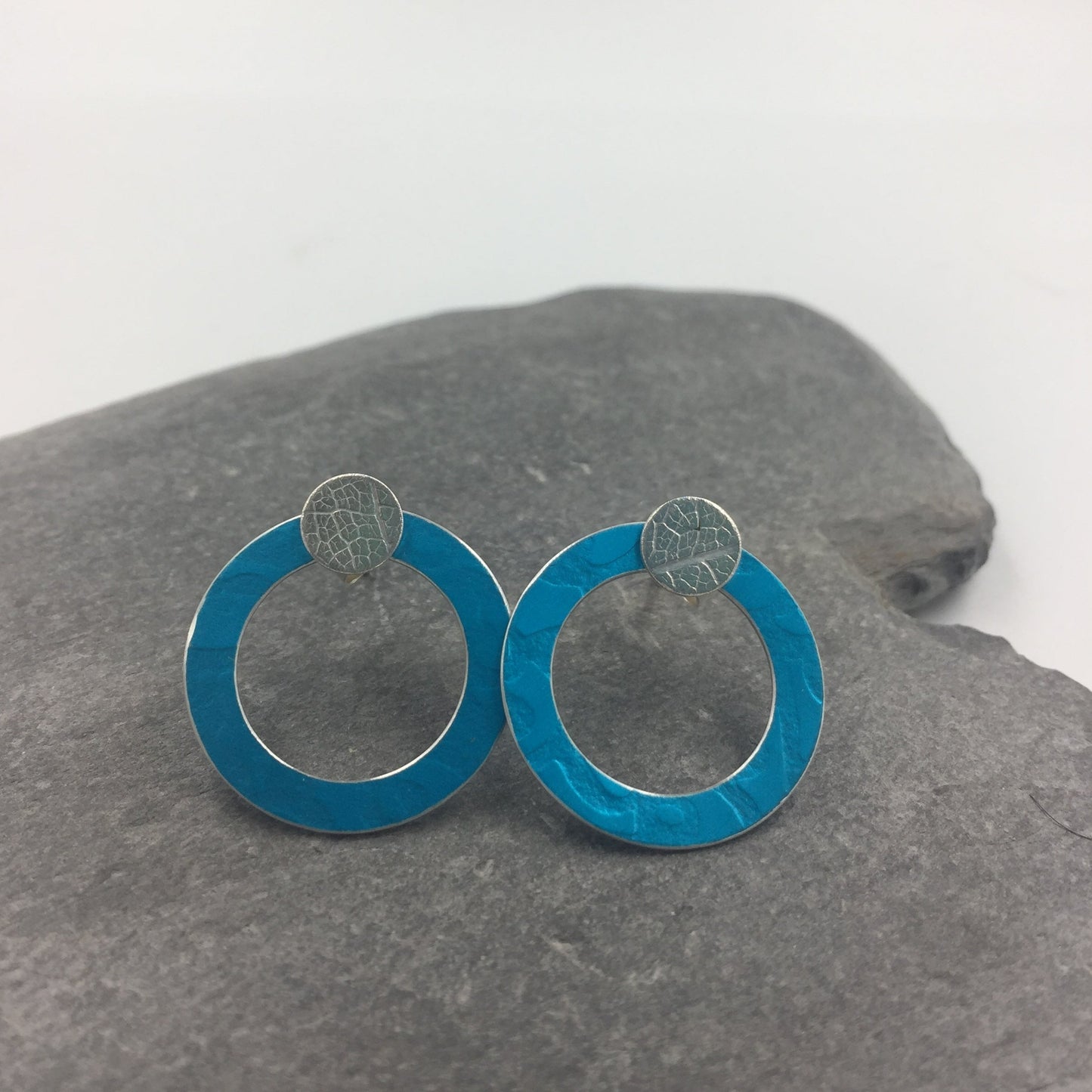 Textured Hoops Studs