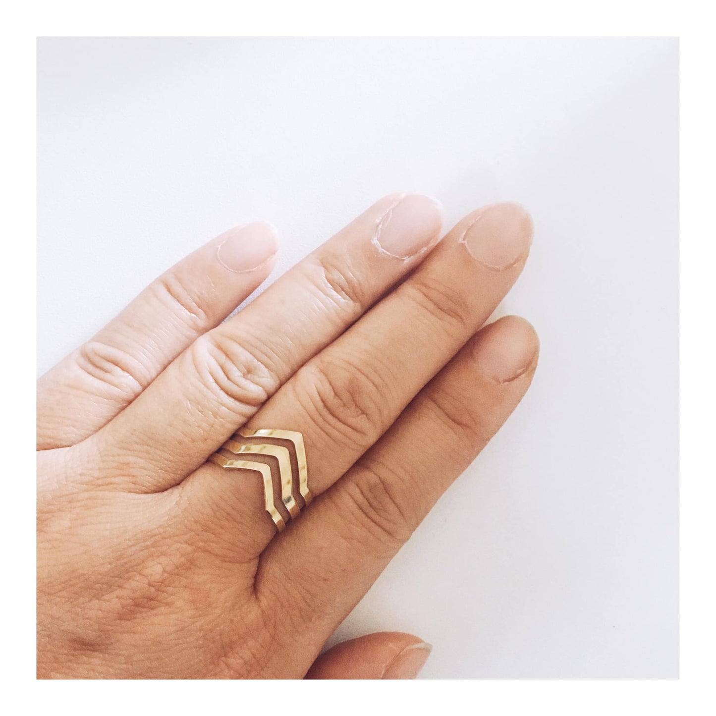 Triple Chevron Brass Ring