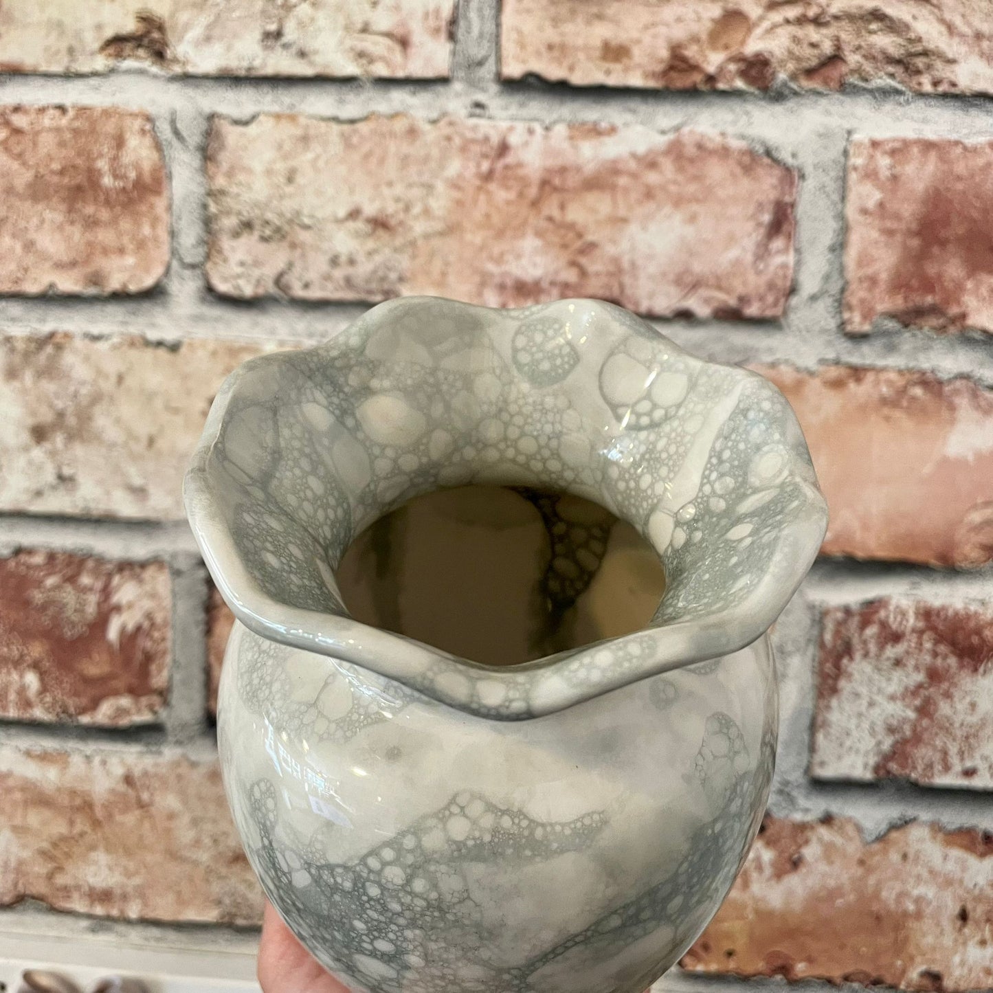 Grey Bubble Glaze Vase