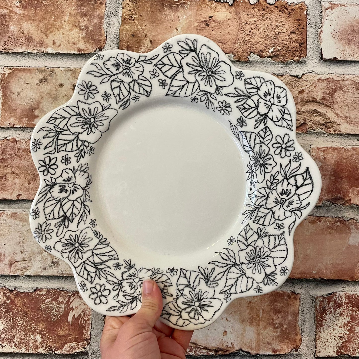 Floral Edge Large Plate