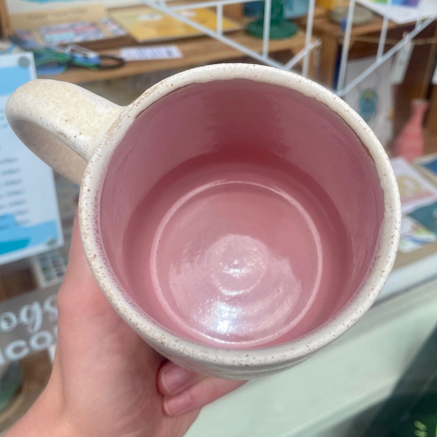 White & Pink Mug