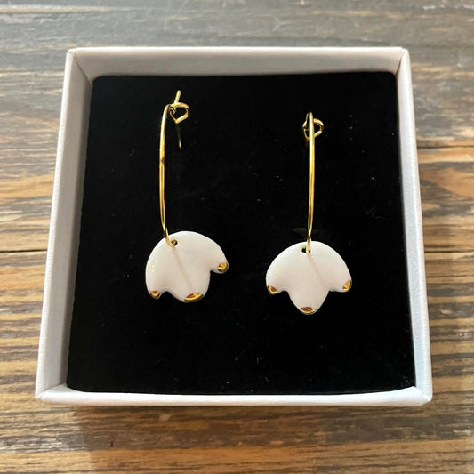 Porcelain Hoop Earrings Medium